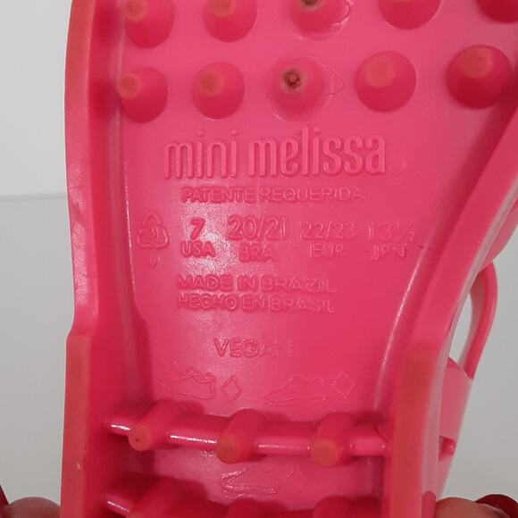 Mini Melissa Jelly Sandals Hot Pink Fisherman Sandals Hook & Loop Girls 7 - Picture 8 of 8